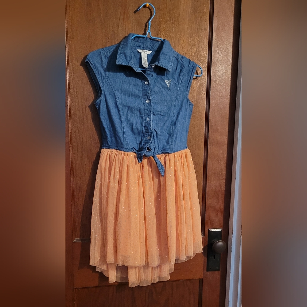 Girls Denim Tulle Spring and Summer Dress